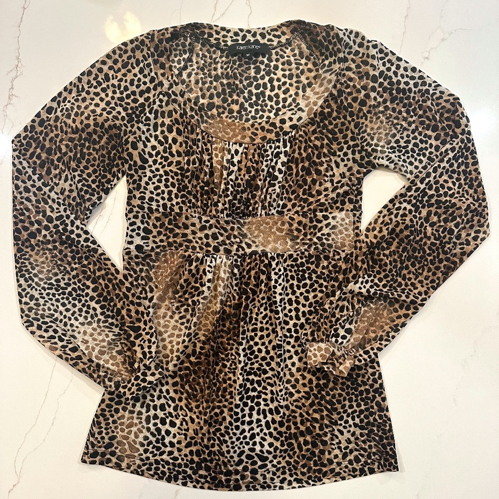 Karen Kane Leopard Print Tunic Top, Medium